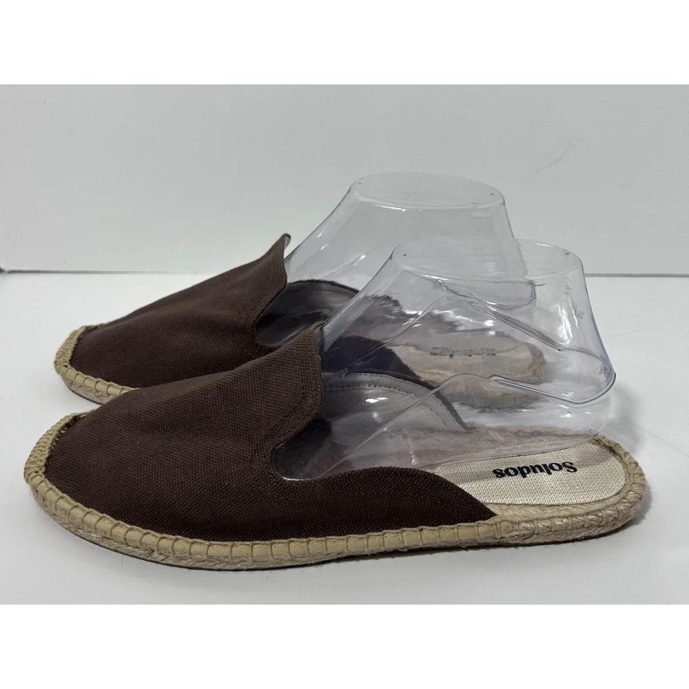 Soludos The Dali Mule Shoes Womens Size 9.5 Brown Canvas Espadrille Slip On